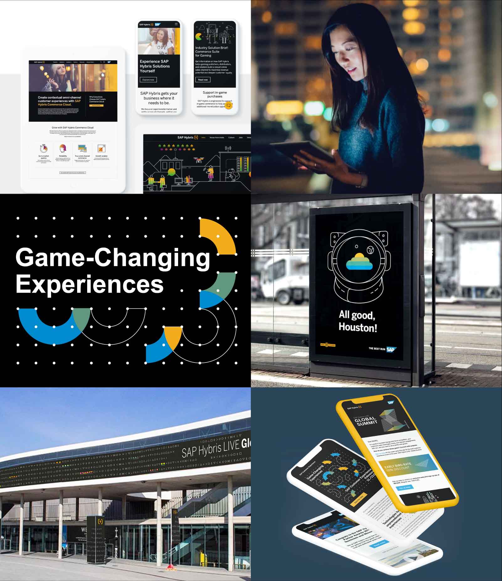 a gemometrical artwork in new SAP Hybrinds CI by deisgn agency SNK