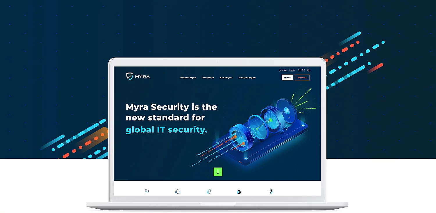 Homepage of new Myra Security Website Homepage of new Myra Security Website