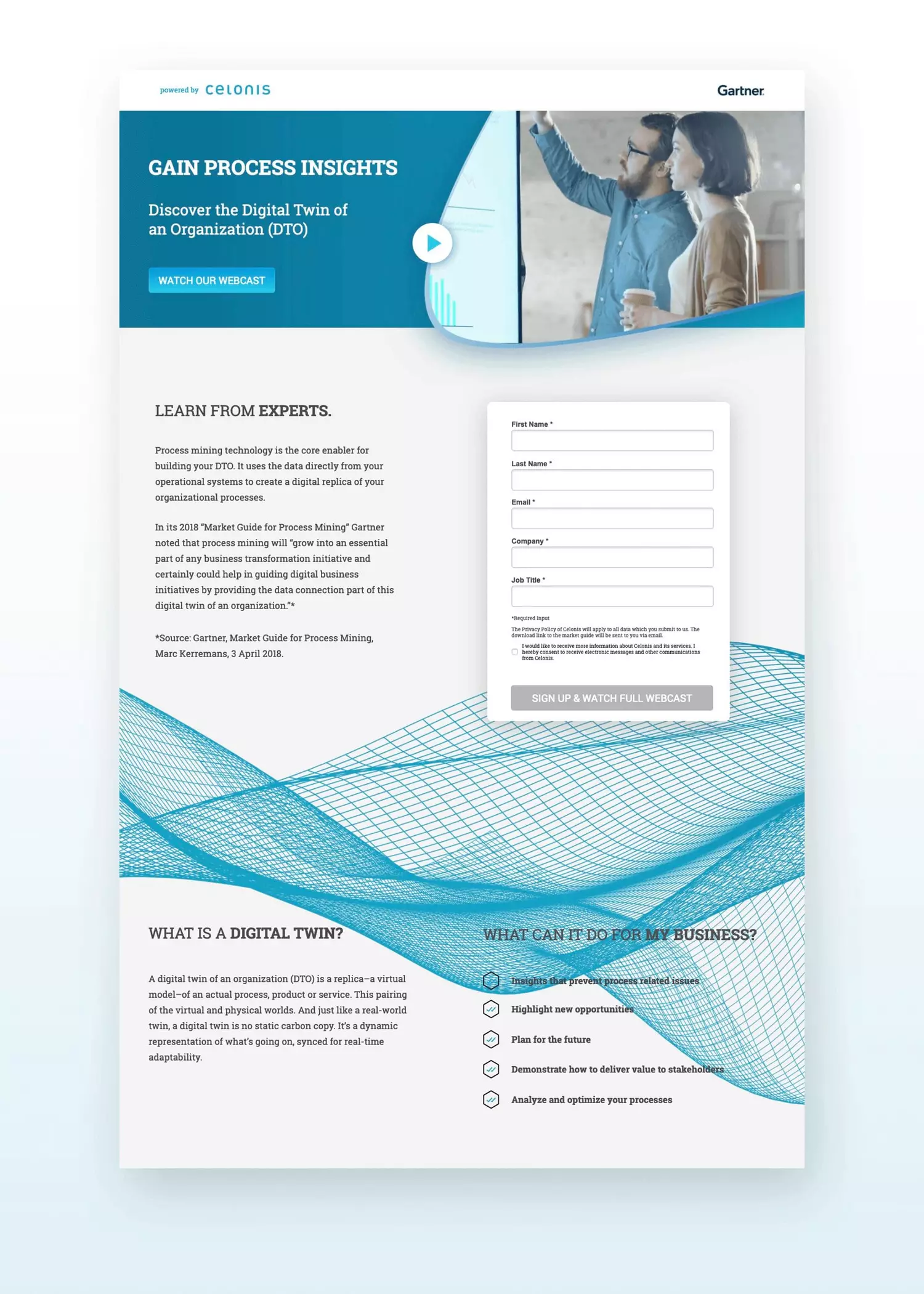 Screenshot of Landingpage for B2B Whitepaper Download