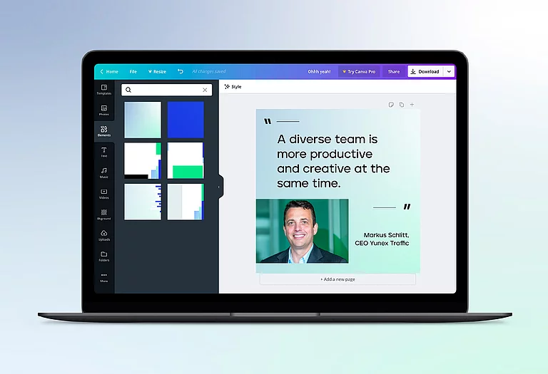 Social Media Employer Template Abbildung Template für Yunex Traffix