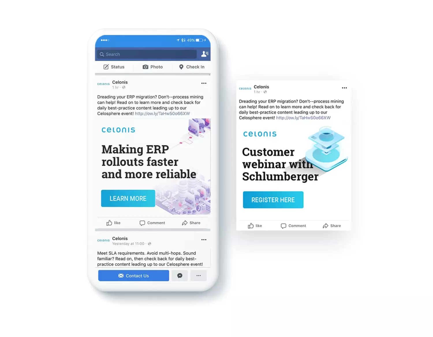 Social Posts on mobile