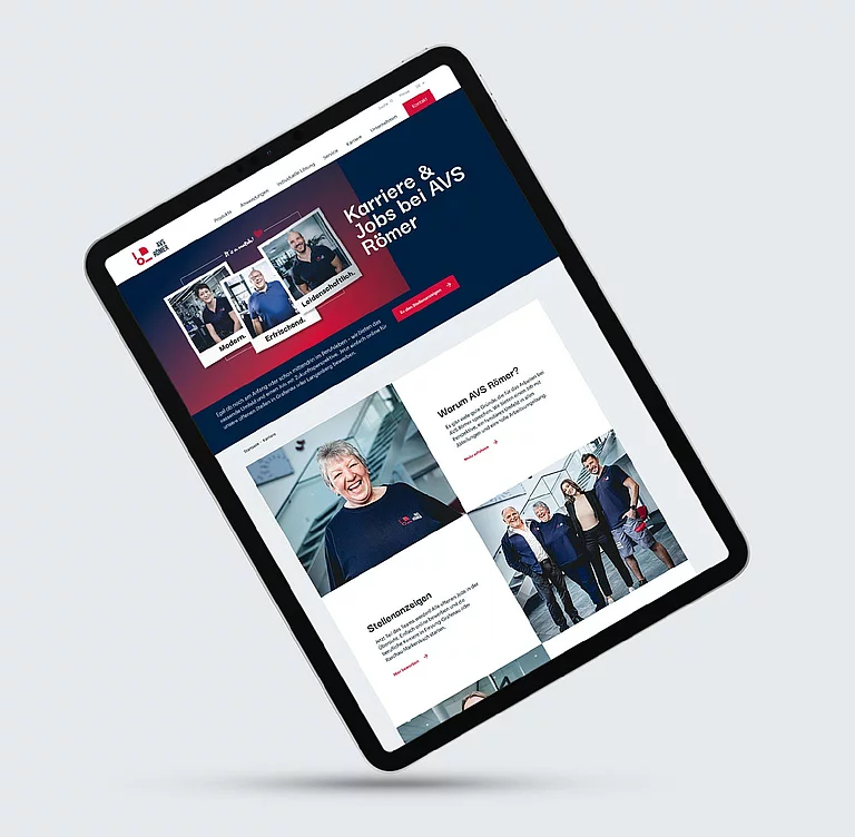 Karriereseite Screenshot Karriereseite AVS Römer