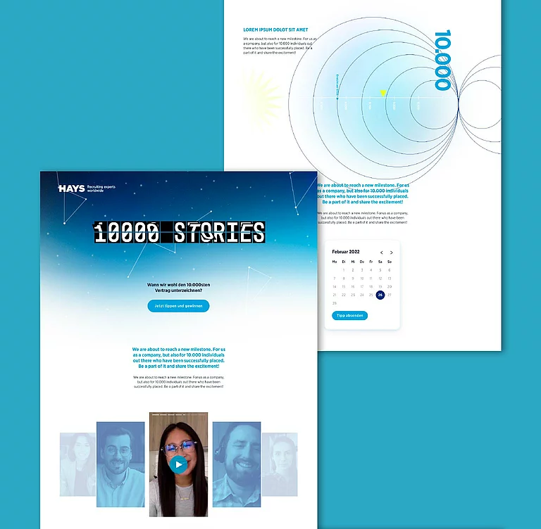 Mitarbeiterkampagne Abbildungen Hays Karriereseite bzw. Mitarbeiterkampagne