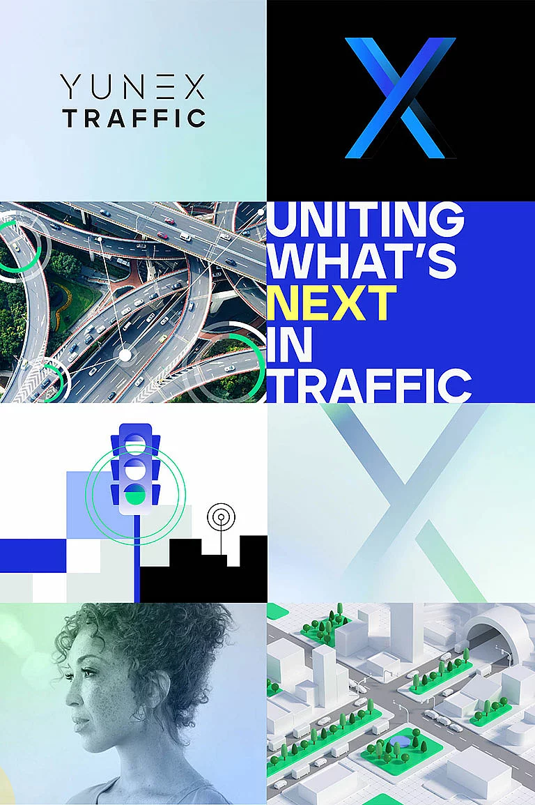 Moodboards Ein Moodboard aus der Markenentwicklung für YUNEX Traffic
