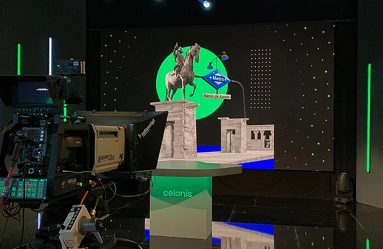 Event design Photo of new CI at a Celonis Event designed by SNK