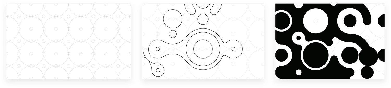 genoetrical shaoes in black and white forming des new SAP design system created by creative agency SNK