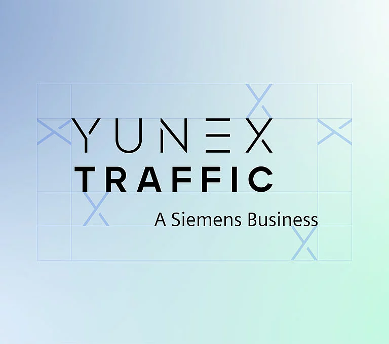 Logo Logoentwicklung der Agentur SNK für YUNEX, eine Marke von Siemens Mobilty