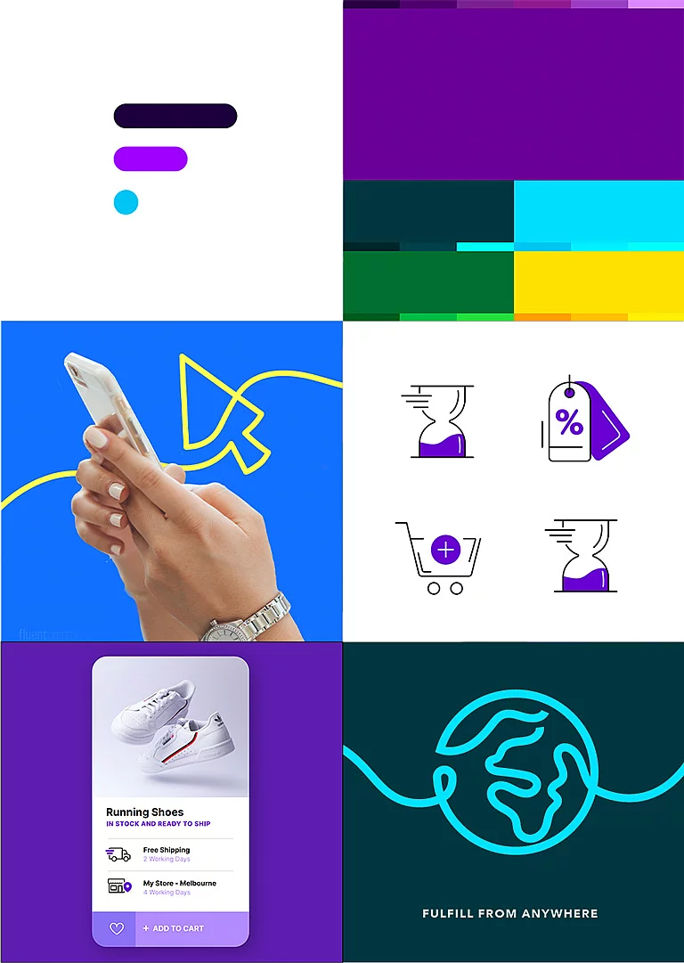 Corporate Identity Eine Collage mit verschiedenen CI-Elementen