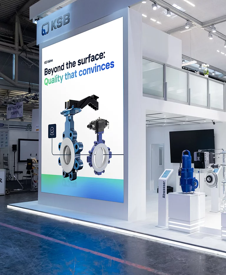 Messestand KSB Produktkommunikation als Teil eines Messeauftritts