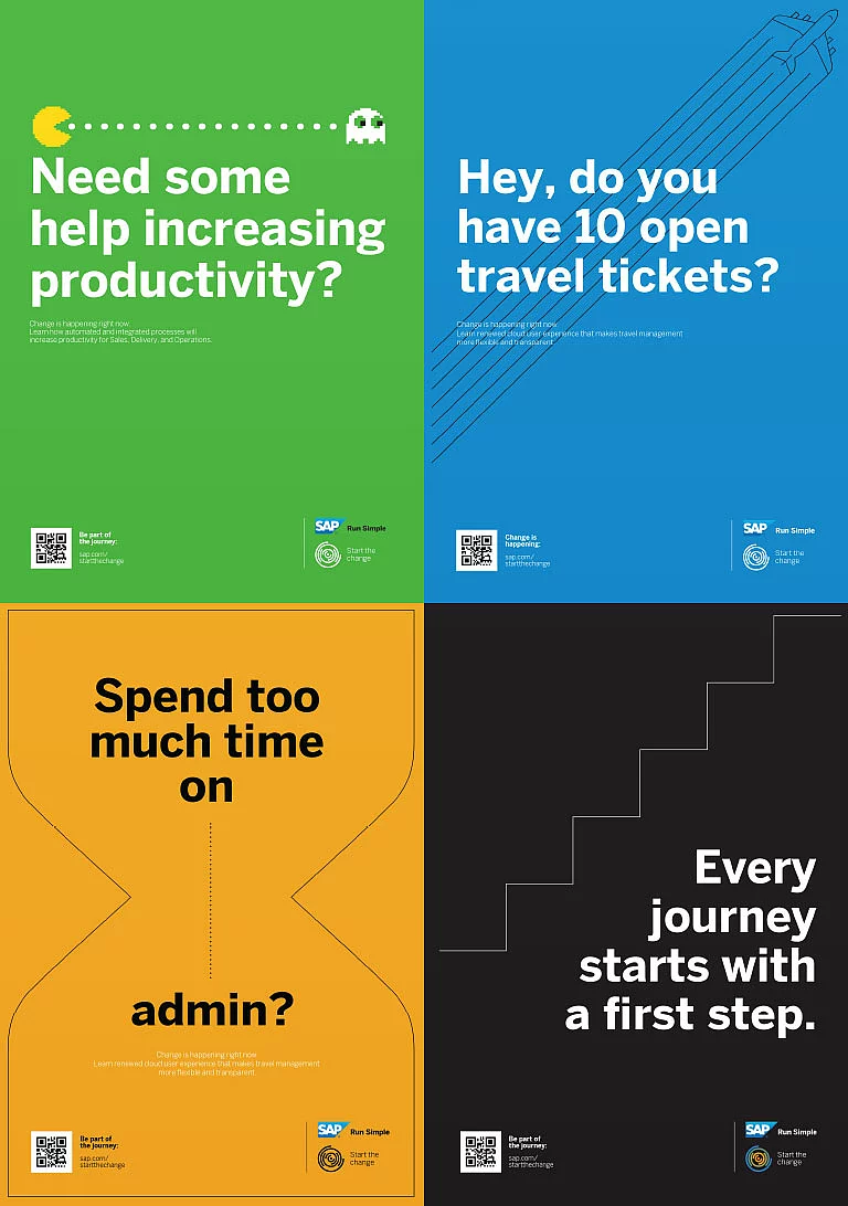 Employer branding On display is the graphic design for employer branding for SAP by brand agency SNK