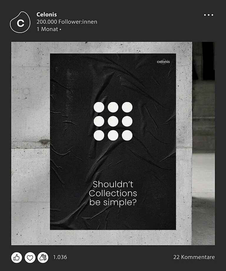 Campaigns Photo shows Celonis poster in new CI