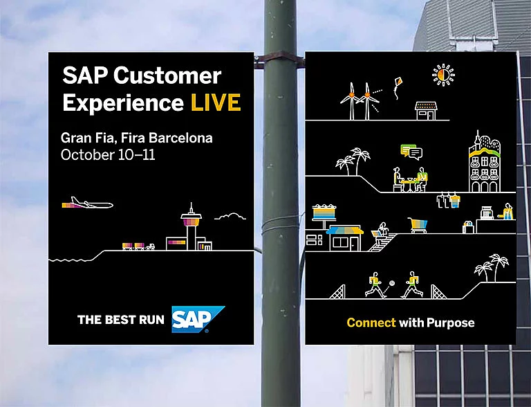 Outdoor Advertising Seen is an outdoor advertisement for an SAP Customer Experience Live Event created by design agency SNK