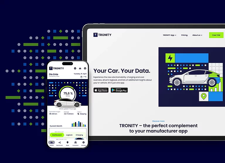 Design und UX der Tronity App für Elektromobilität. Design und UX der Tronity App für Elektromobilität.