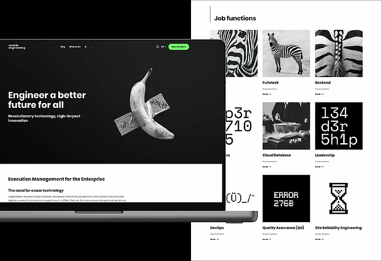 Brand Experience Collage verschiedener Assets zu Celonis Brand Experience